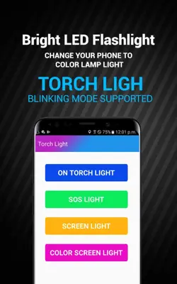 Color Flash on calls and sms – Torch Flashlight android App screenshot 1